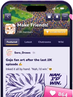 Aminoka app on iPhone: a fan art post on a community wall
