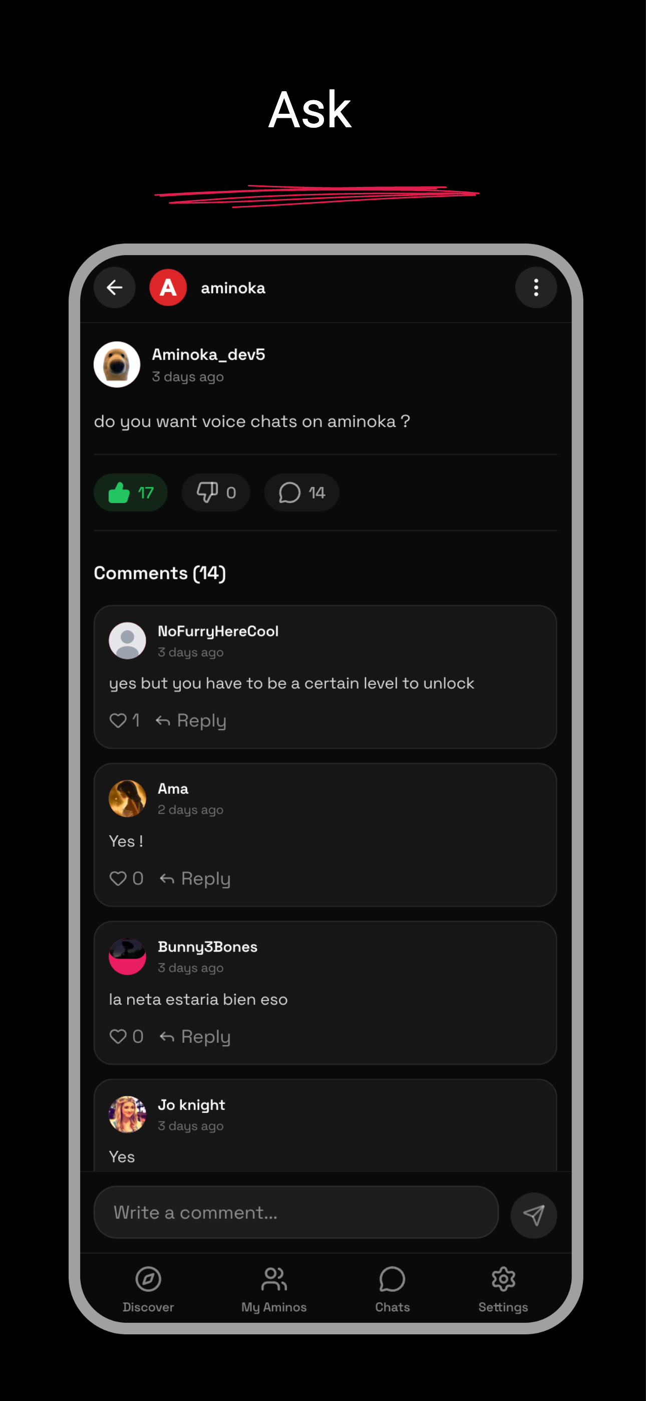 A member profile inside a community